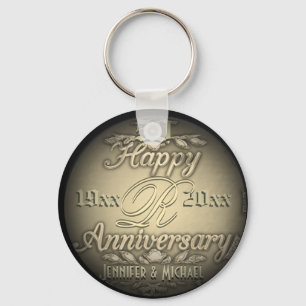 50th Anniversary Gold Keychain
