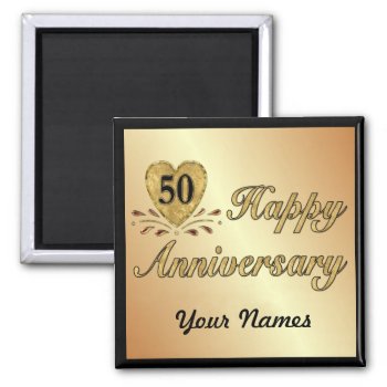 50th Anniversary - Gold Magnet by SpiceTree_Weddings at Zazzle