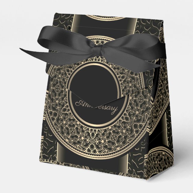 50th Anniversary Gold Medallion Tent Favor Box (Front Side)