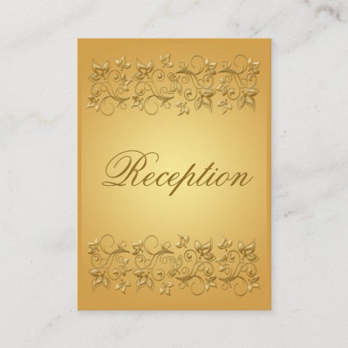 50th Anniversary Gold on Gold Reception Card Business Cards