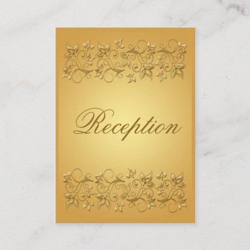 Customizable 50th Anniversary Gold on Gold Reception Card Business Cards