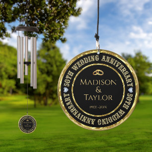 50th Anniversary Gold Rings Wind Chime