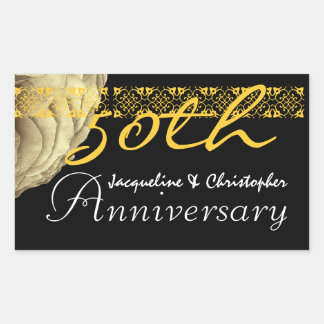 50th Anniversary GOLD Rose Sticker