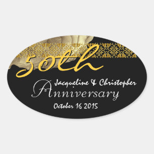 50th Anniversary GOLD Rose Sticker