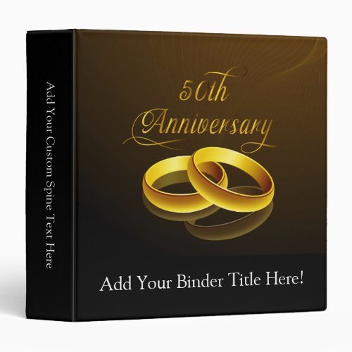 50th Anniversary  Gold Script Binder