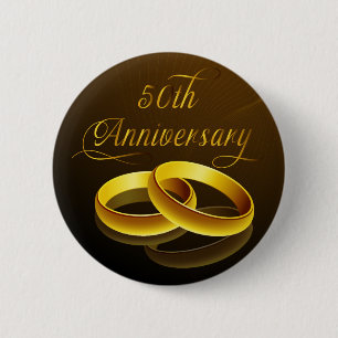 50th Anniversary Gold Script Button