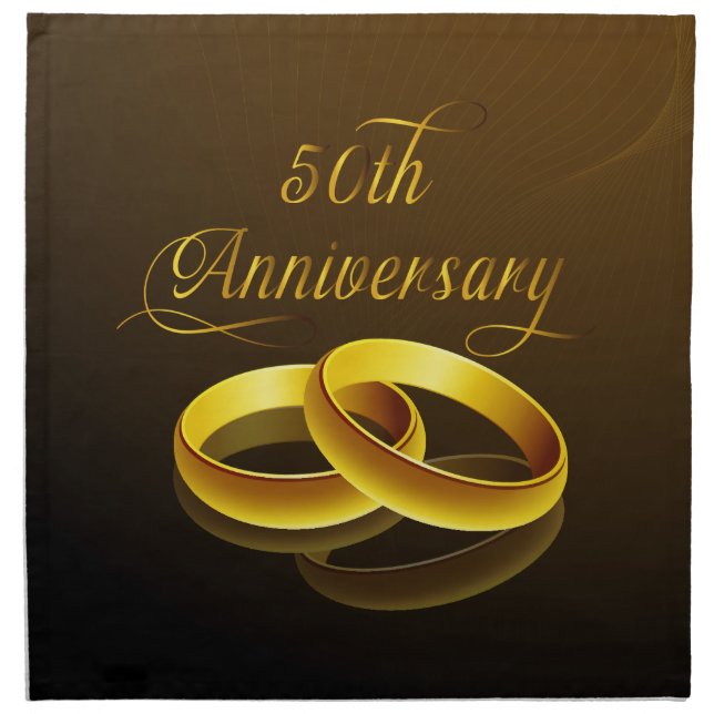 50th Anniversary | Gold Script Cloth Napkin (Front)