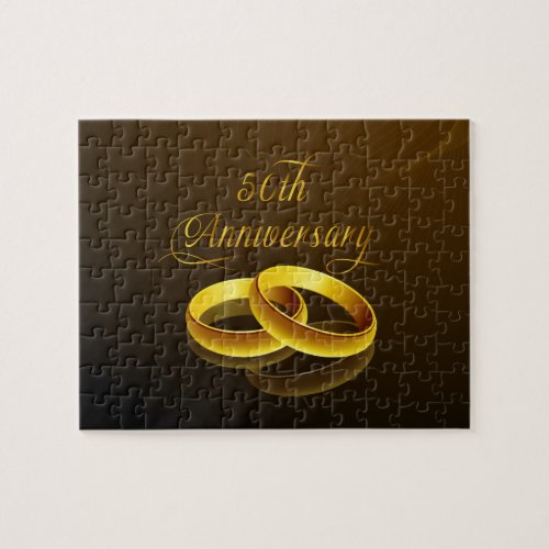 50th Anniversary  Gold Script Jigsaw Puzzle