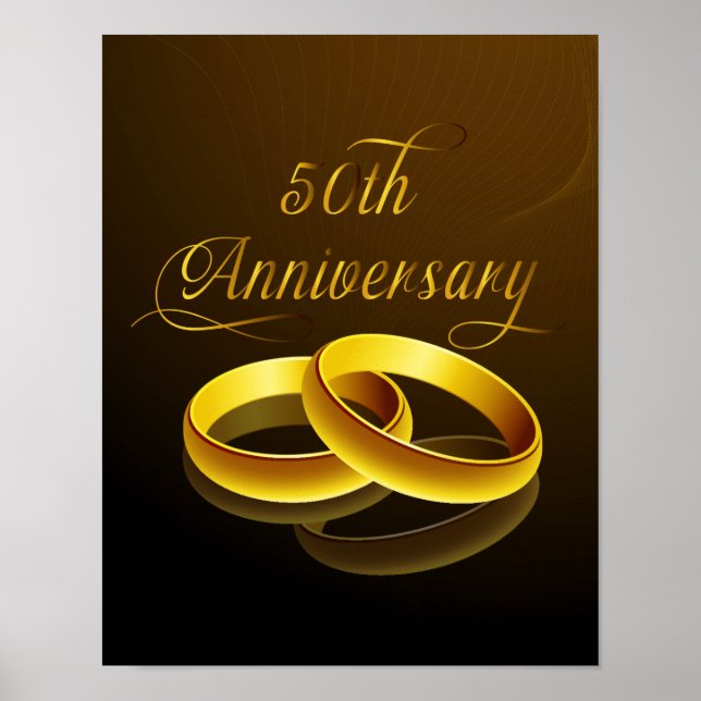 50th Anniversary | Gold Script Poster (Front)