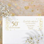 50th Anniversary Gold Signature Return Address Label<br><div class="desc">Golden wedding 50th-anniversary return address label featuring delicate golden love hearts and script signature names. Designed by Thisisnotme©</div>