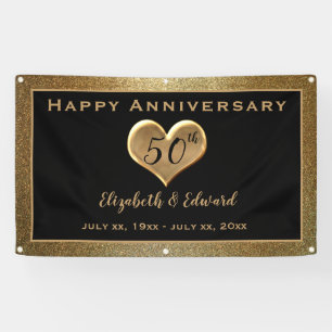 50th Anniversary Gold Sparkle - Hanging Banner
