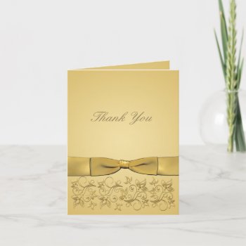 50th Anniversary Gold Thank You Card **new Version by NiteOwlStudio at Zazzle