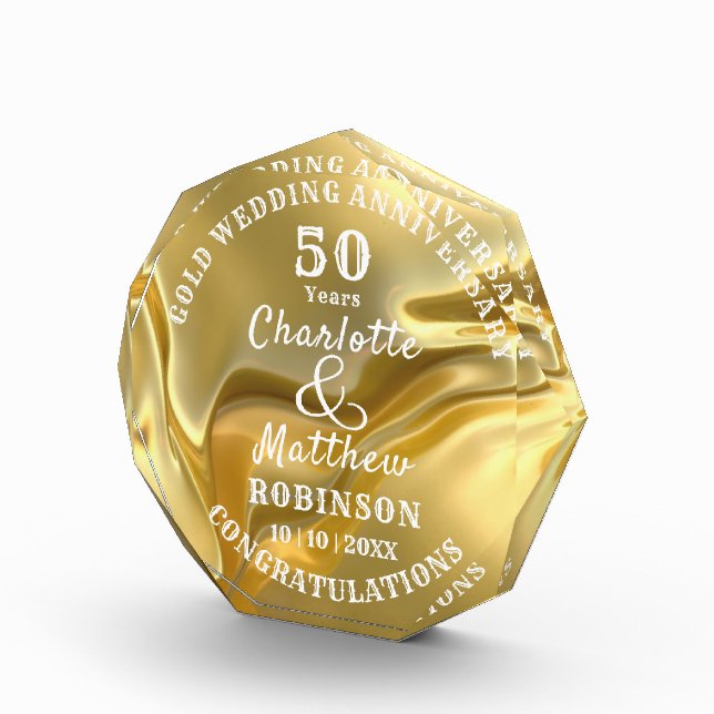 50th Anniversary Gold Wedding Gift Personalized (Right)
