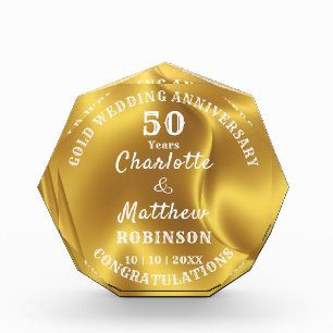 50th Anniversary Gold Wedding Gift Personalized