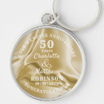 50th Anniversary Gold Wedding Gift Personalized  Keychain