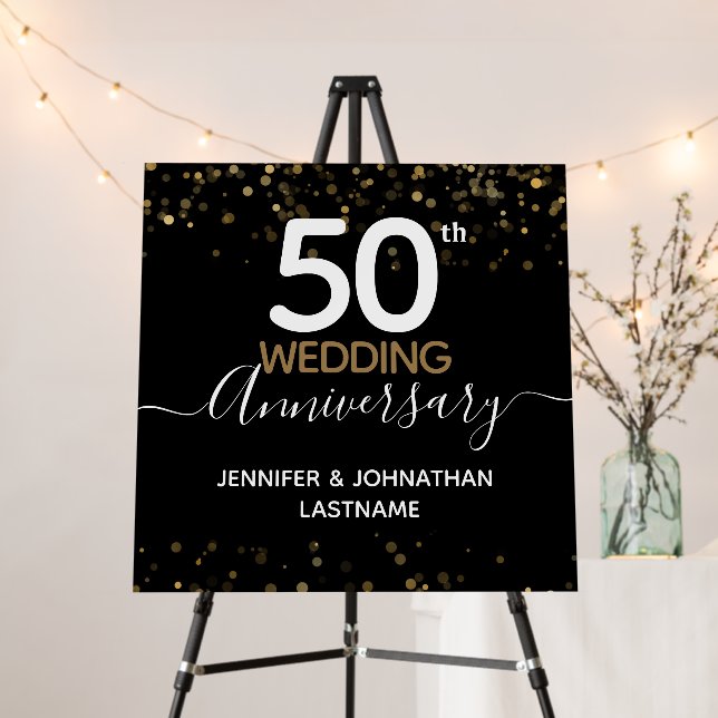 50th Anniversary Gold Welcome Sign (In Situ (Stand))