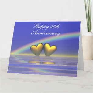 50th Anniversary Golden Hearts Card