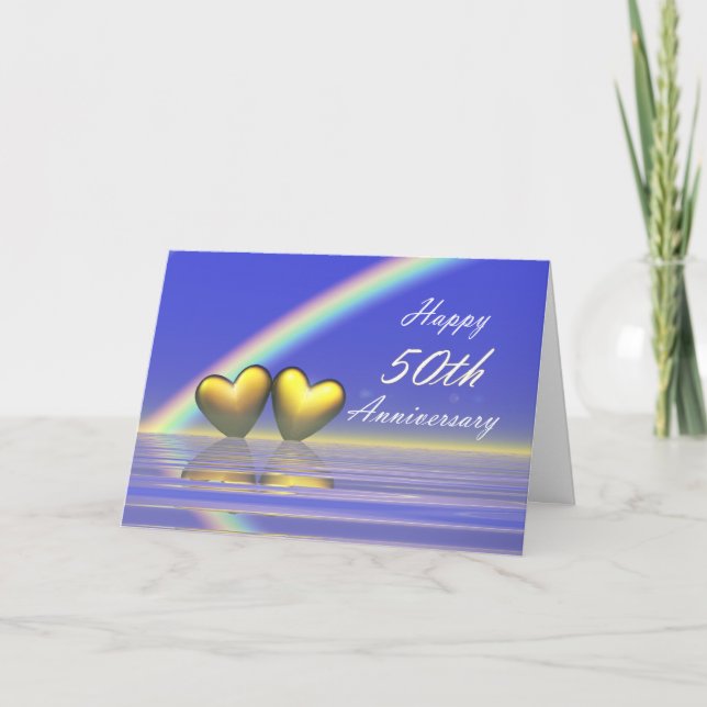 50th Anniversary Golden Hearts Card (Front)