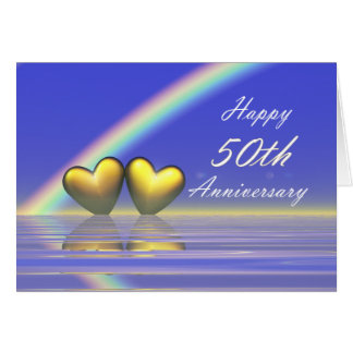 50th Anniversary Golden Hearts Card