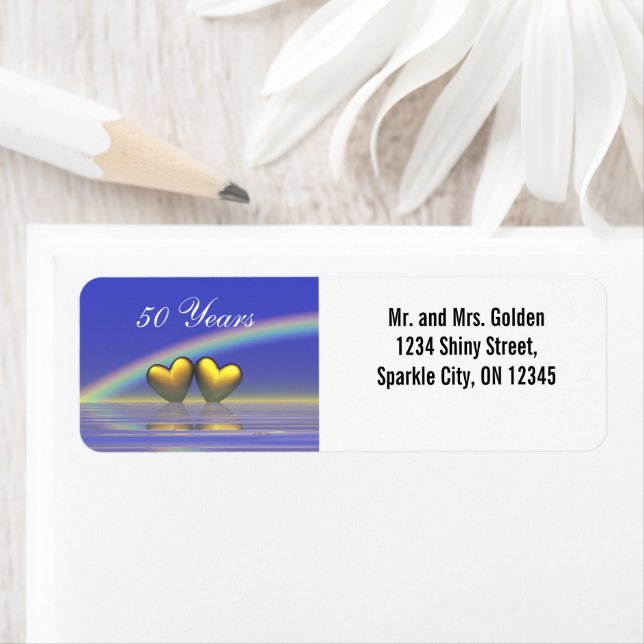 50th Anniversary Golden Hearts Label (Insitu)