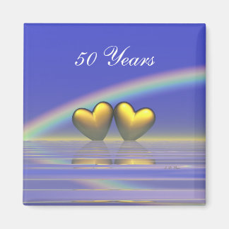 50th Anniversary Golden Hearts Magnet