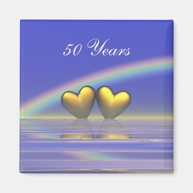 50th Anniversary Golden Hearts Magnet (Front)