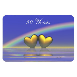 50th Anniversary Golden Hearts Magnet