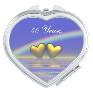 50th Anniversary Golden Hearts Makeup Mirror