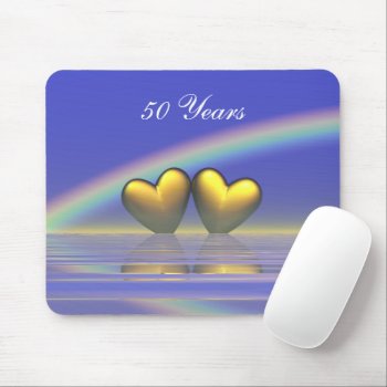 50th Anniversary Golden Hearts Mouse Pad by Peerdrops at Zazzle