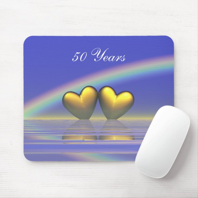 50th Anniversary Golden Hearts Mouse Pad (With Mouse)