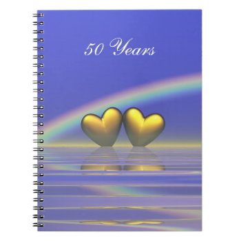 50th Anniversary Golden Hearts Notebook by Peerdrops at Zazzle