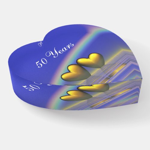 50th Anniversary Golden Hearts Paperweight
