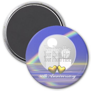 50th Anniversary Golden Hearts (photo Frame) Magnet by xfinity7 at Zazzle
