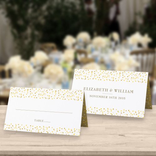 50th Anniversary Golden Hearts Place Card