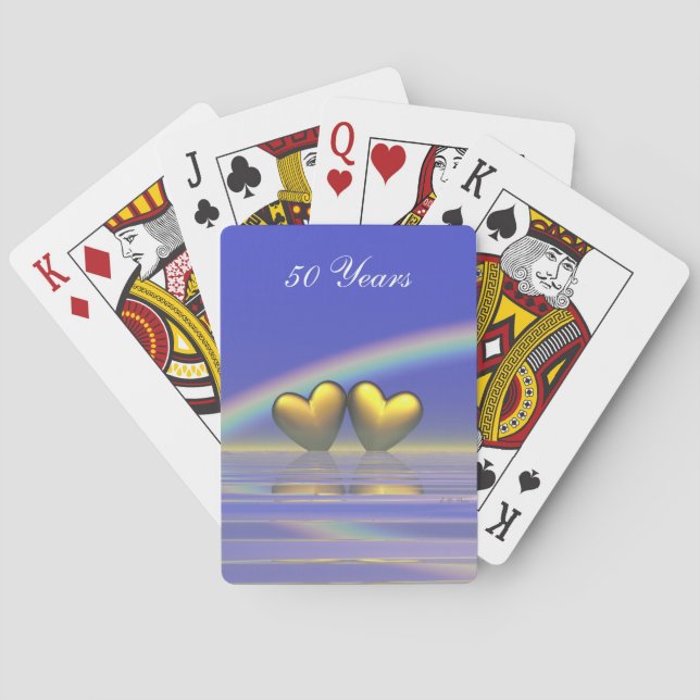 50th Anniversary Golden Hearts Poker Cards (Back)