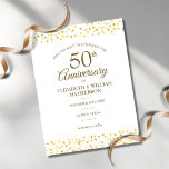 50th Anniversary Golden Hearts Save the Date Announcement Postcard<br><div class="desc">Designed to coordinate with our 50th Anniversary Golden Hearts collection. Featuring delicate gold hearts confetti. Personalise with your special fifty years golden anniversary save the date information in chic lettering. Designed by Thisisnotme©</div>