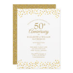 50th Anniversary Golden Love Hearts Invitation 50th Anniversary Golden Love Hearts Invitation