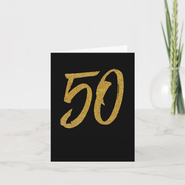 50th anniversary golden personalized greeting card (Front)