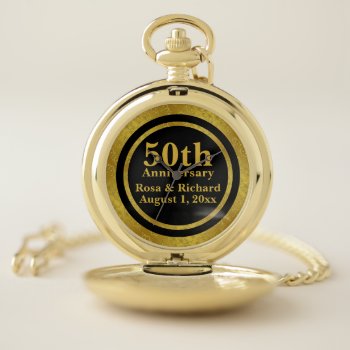 50th Anniversary Golden Pocket Watch by redbook at Zazzle