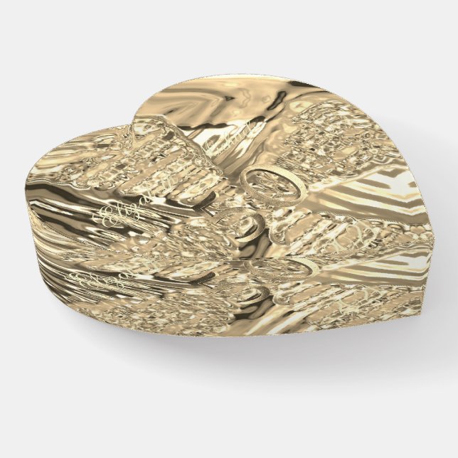 50th Anniversary Golden Wedding Add Name or Text Paperweight (Angled)