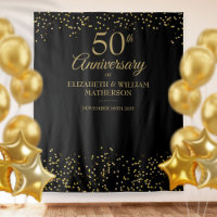 50th Anniversary Golden Wedding Black