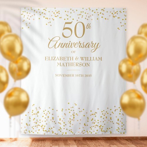 50th Anniversary Golden Wedding Photo Backdrop