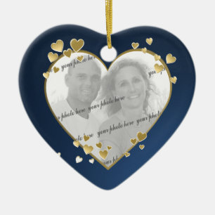 50th Anniversary Heart Photo Keepsake Ceramic Ornament