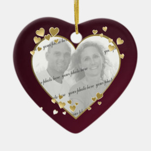50th Anniversary Heart Photo Keepsake Ceramic Ornament