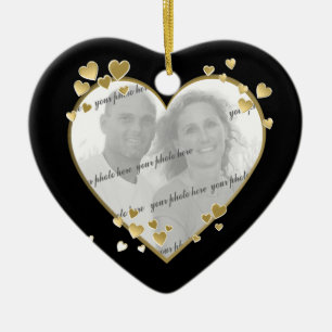 50th Anniversary Heart Photo Keepsake Ceramic Ornament