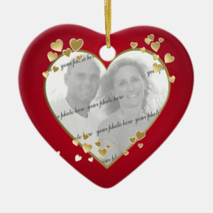 50th Anniversary Heart Photo Keepsake Ceramic Ornament