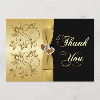 50th Anniversary Hearts 2 Photo Thank You Card by NiteOwlStudio at Zazzle
