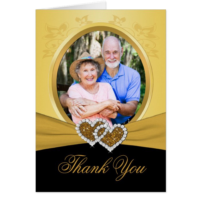 50th Anniversary Hearts Thank You Card (Photo)