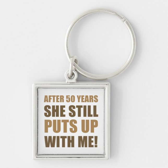 50th Anniversary Humor For Men Keychain (Front)