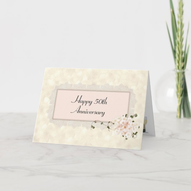 50th Anniversary Hydrangea Bouquet Card (Front)